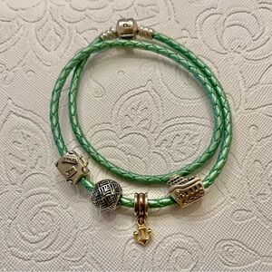 Pandora Leather Bracelet + Beads